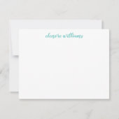 Blue Stylish Modern Elegante Girly Script Mitteilungskarte (Vorderseite)