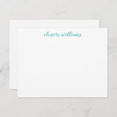 Blue Stylish Modern Elegante Girly Script Mitteilungskarte (Vorne/Hinten)