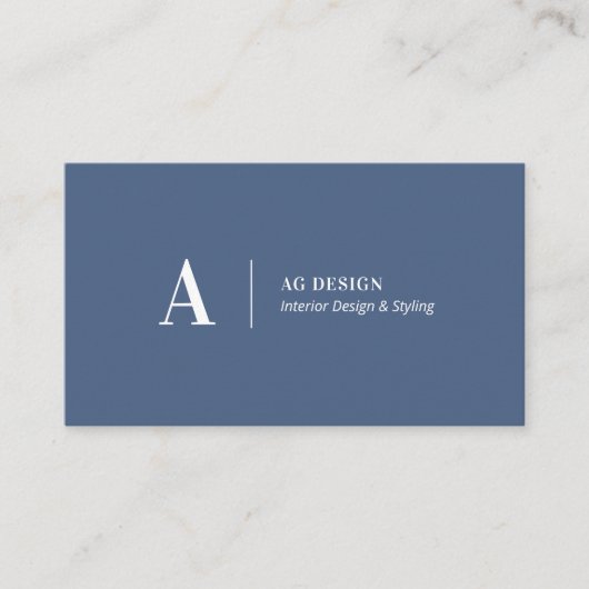 Blue Stylish Modern Minimal Business Cards Visitenkarte (Vorderseite)