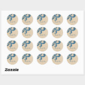 Blue Stylish Wirbel Danke Stickers (Blatt)