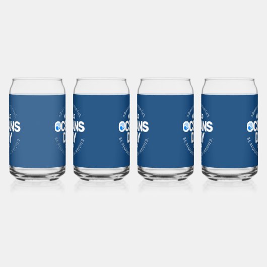 Blue Stylized Earth Waves Dosenglas (Rechts)