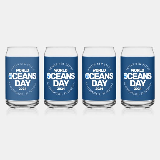 Blue Stylized Earth Waves Dosenglas (Vorderseite)