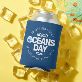 Blue Stylized Earth Waves Dosenkühler