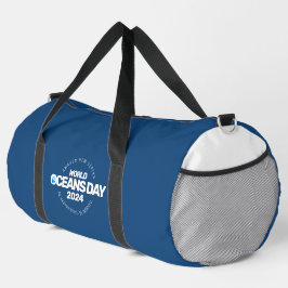 Blue Stylized Earth Waves Duffle Bag