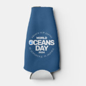 Blue Stylized Earth Waves Flaschenkühler (Vorderseite)