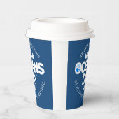 Blue Stylized Earth Waves Pappbecher (Rechts)