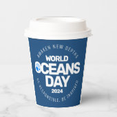 Blue Stylized Earth Waves Pappbecher (Vorderseite)