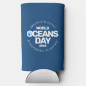 Blue Stylized Earth Waves Selters Dosenkühler (Rückseite)