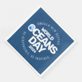 Blue Stylized Earth Waves Serviette (Ecke)