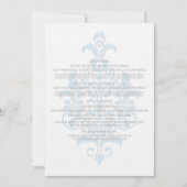 Blue Subtile Damask Information Card Einladung (Vorderseite)