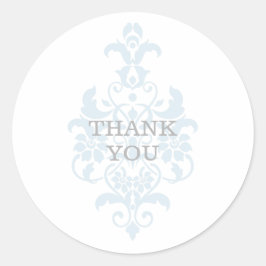 Blue Subtle Damask Danke Stickers