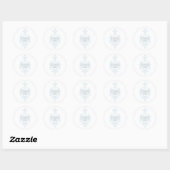 Blue Subtle Damask Danke Stickers (Blatt)