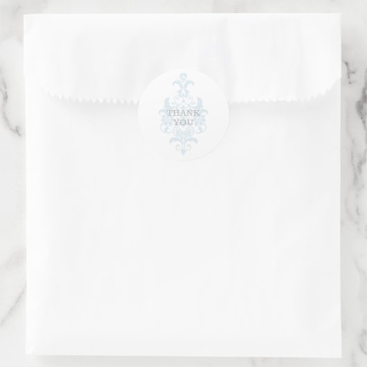 Blue Subtle Damask Danke Stickers (Tasche)