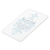 Blue Subtle Damask Save the Date Flexi Magnet (Linke Seite)