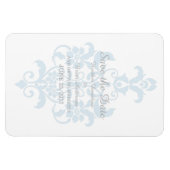 Blue Subtle Damask Save the Date Flexi Magnet (Horizontal)
