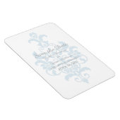 Blue Subtle Damask Save the Date Flexi Magnet (Rechte Seite)