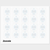 Blue Subtle Damask Save the Date Stickers (Blatt)