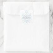 Blue Subtle Damask Save the Date Stickers (Tasche)