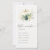 Blue Succulate Pumpkin Seekarte Tischnummer (Rückseite)