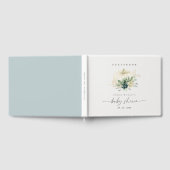 Blue Succulator White Gold Pumpkin Baby Dusche Gästebuch (Voll)