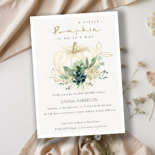 Blue Succulent Kleine Pumpkin Baby Dusche laden ei Dankeskarte