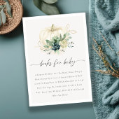 Blue Succulent Pumpkin Books for Baby Shower Begleitkarte