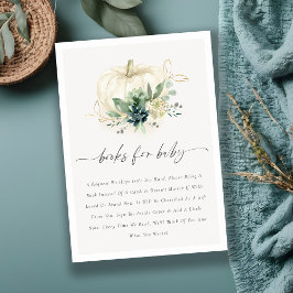 Blue Succulent Pumpkin Books for Baby Shower Begleitkarte