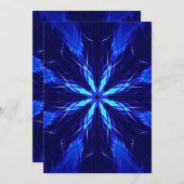 Blue Suede Star Design Feiertagskarte (Vorne/Hinten)