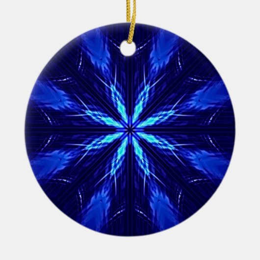 Blue Suede Star Design Keramik Ornament (Vorne)