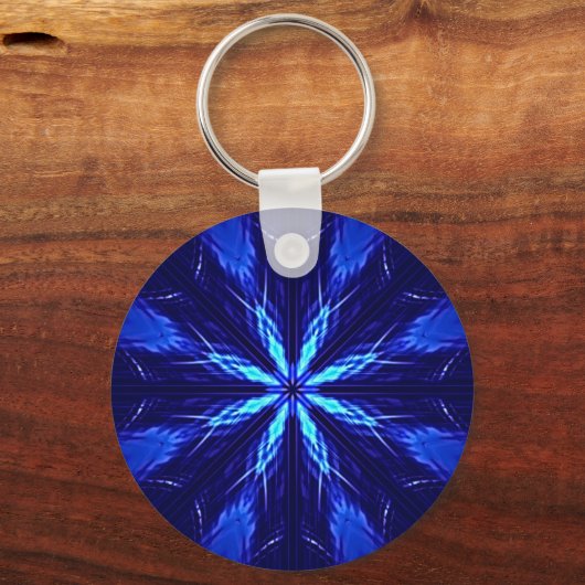 Blue Suede Star Design Schlüsselanhänger (Rückseite)