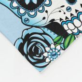 Blue Sugar Skull Fleecedecke (Ecke)