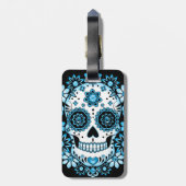 Blue Sugar Skull Gepäckanhänger (Rückseite vertikal)