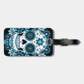 Blue Sugar Skull Gepäckanhänger (Rückseite horizontal)