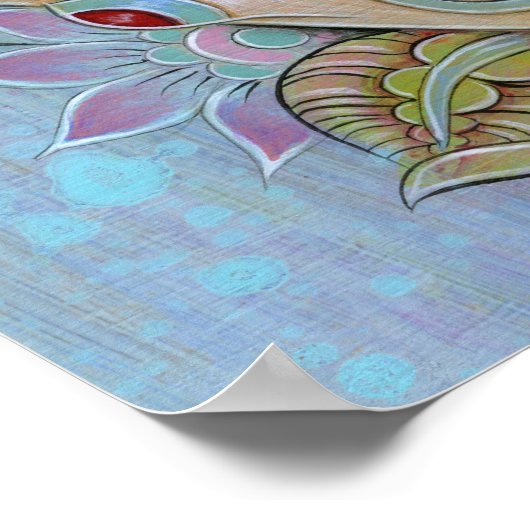 Blue Sugar Skull-Leinwand Poster (Ecke)