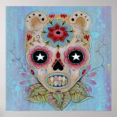 Blue Sugar Skull-Leinwand Poster (Vorne)