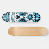 Blue Sugar Skull Skateboard (Horizontal)