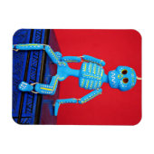Blue Sugar Skull Skeleton Magnet (Horizontal)