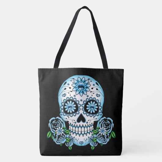 Blue Sugar Skull Tasche (Vorderseite)