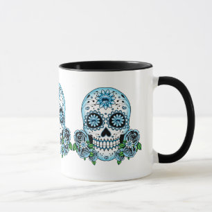 Blue Sugar Skull Tasse