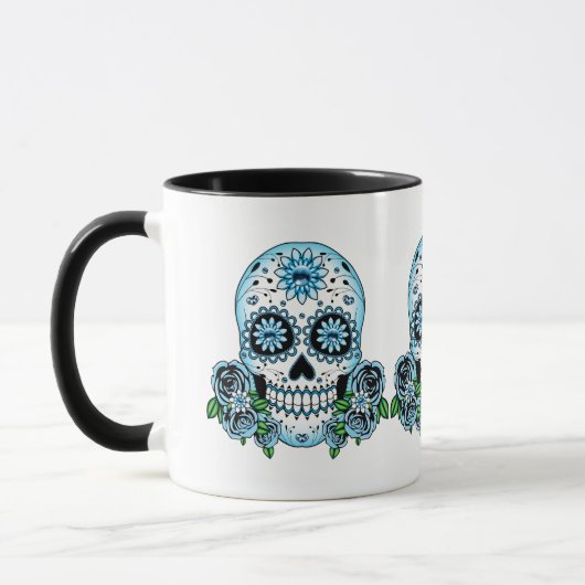 Blue Sugar Skull Tasse (Links)