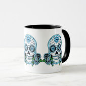 Blue Sugar Skull Tasse (VorderseiteRechts)