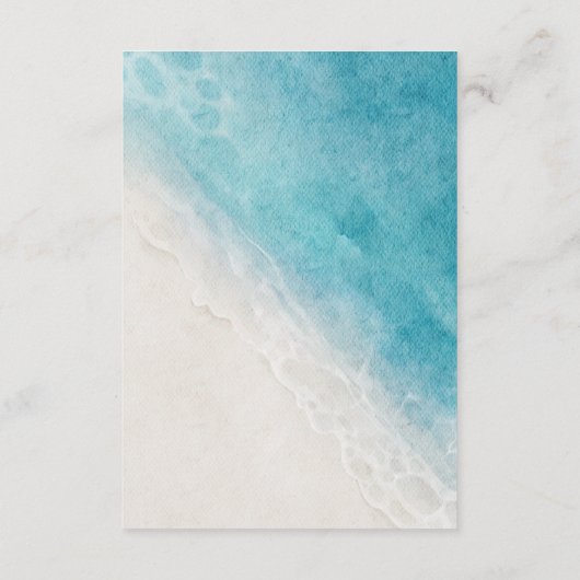 Blue Summer Beach Hochzeitskarte Begleitkarte (Rückseite)
