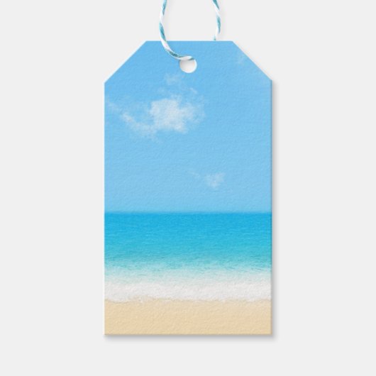 Blue Summer Beach Notebook Geschenkanhänger (Vorderseite)