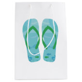 Blue Summer Beach Party Flip Flops Geschenktasche Mittlere Geschenktüte (Vorderseite)