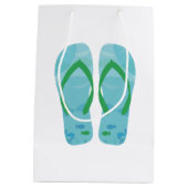 Blue Summer Beach Party Flip Flops Geschenktasche Mittlere Geschenktüte (Rückseite)