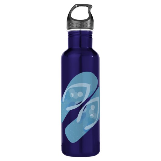 Blue Summer Beach Thema Flip Flops Flasche Trinkflasche (Vorderseite)