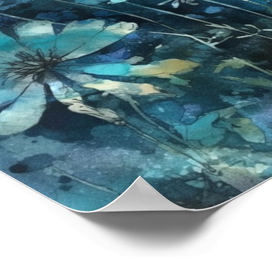 Blue Summer Blume Poster (Ecke)
