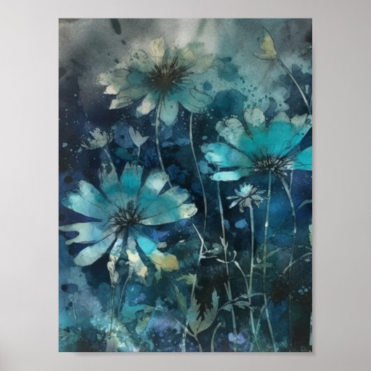 Blue Summer Blume Poster (Vorne)