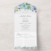 Blue Summer Hydrangea Brautparty All In One Einladung (Innen Boden)