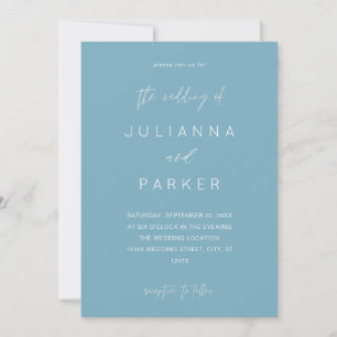 Blue Summer MOD Calligraphy Wedding Einladung
